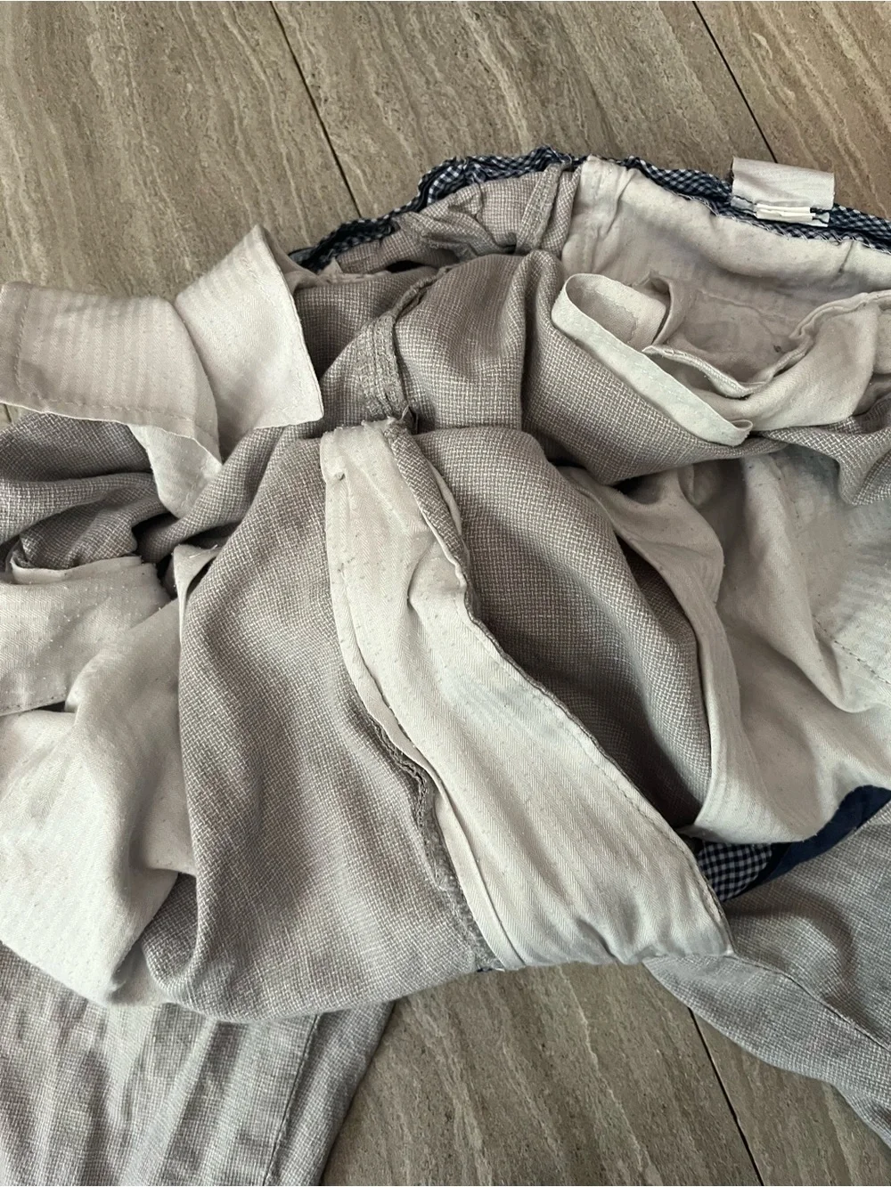 Banana Republic Pants Linen Blend Textured Grey Khaki Mens 36x32 Standard Fit